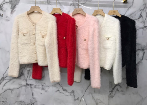 Casual Winter Faux Fur Cardigan